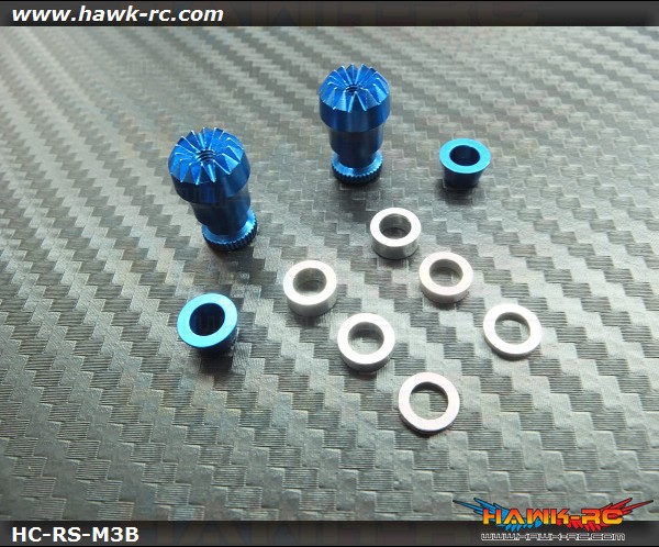 Hawk Creation Adjustable Stick Rocker End Blue Φ10mm (M3, T8FG, DX7S/8 , DJI  ,FrSky Taranis Plus)